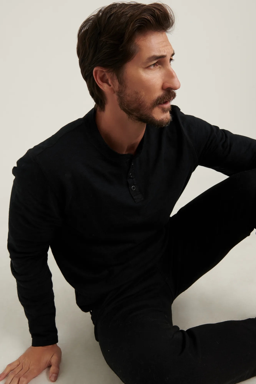 LONG SLEEVE SNAP HENLEY, image 6