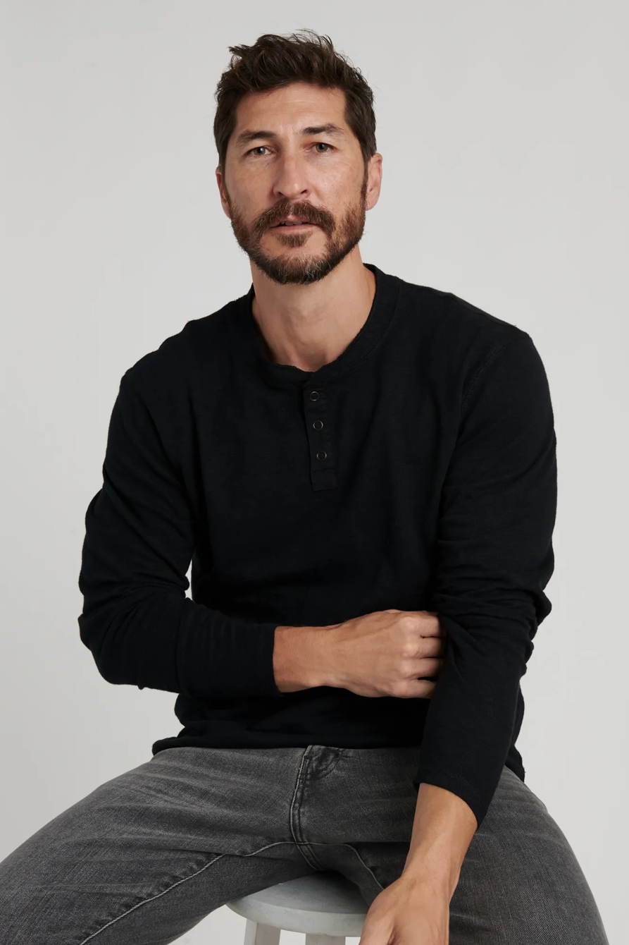 LONG SLEEVE SNAP HENLEY, image 7
