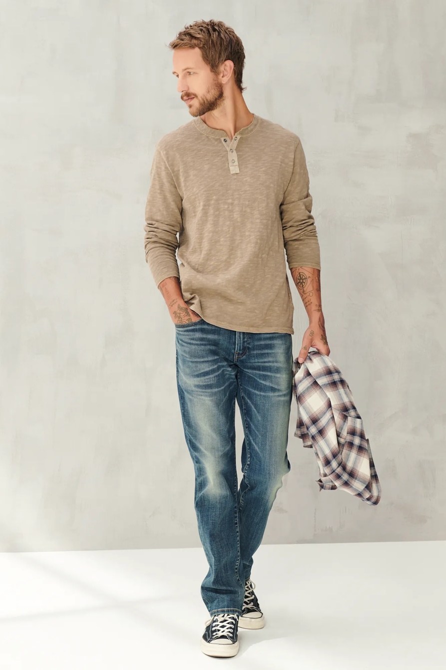 LONG SLEEVE SNAP HENLEY, image 2