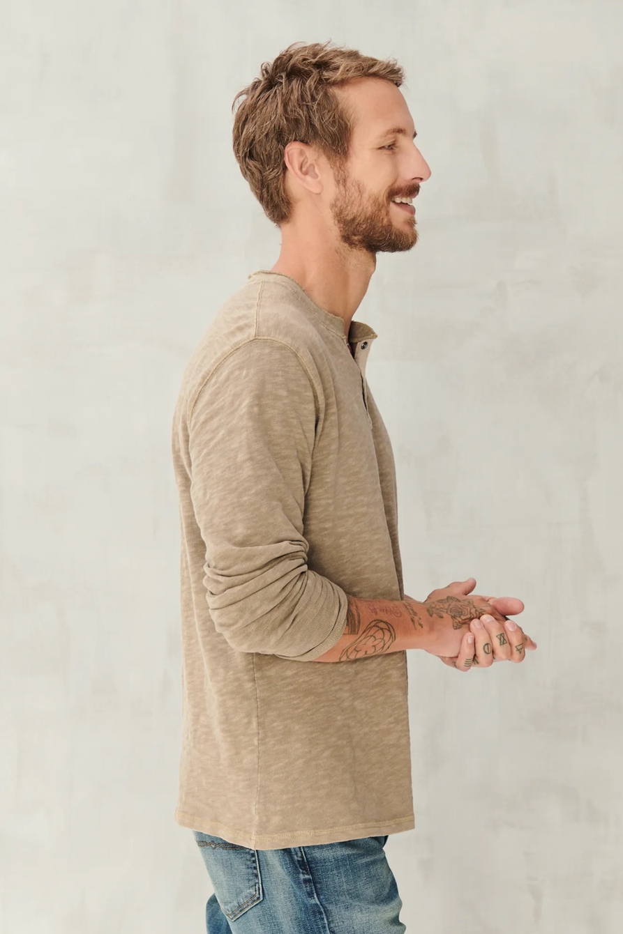 LONG SLEEVE SNAP HENLEY, image 3