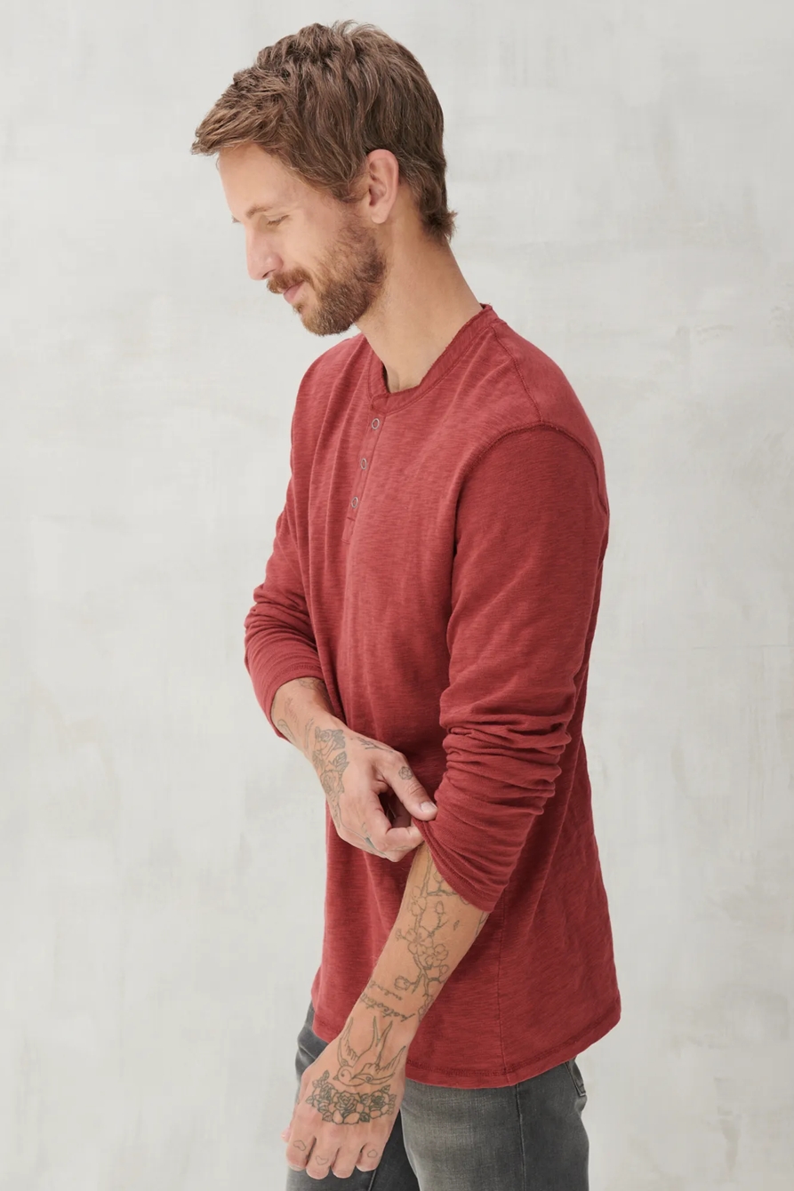 LONG SLEEVE SNAP HENLEY, image 3