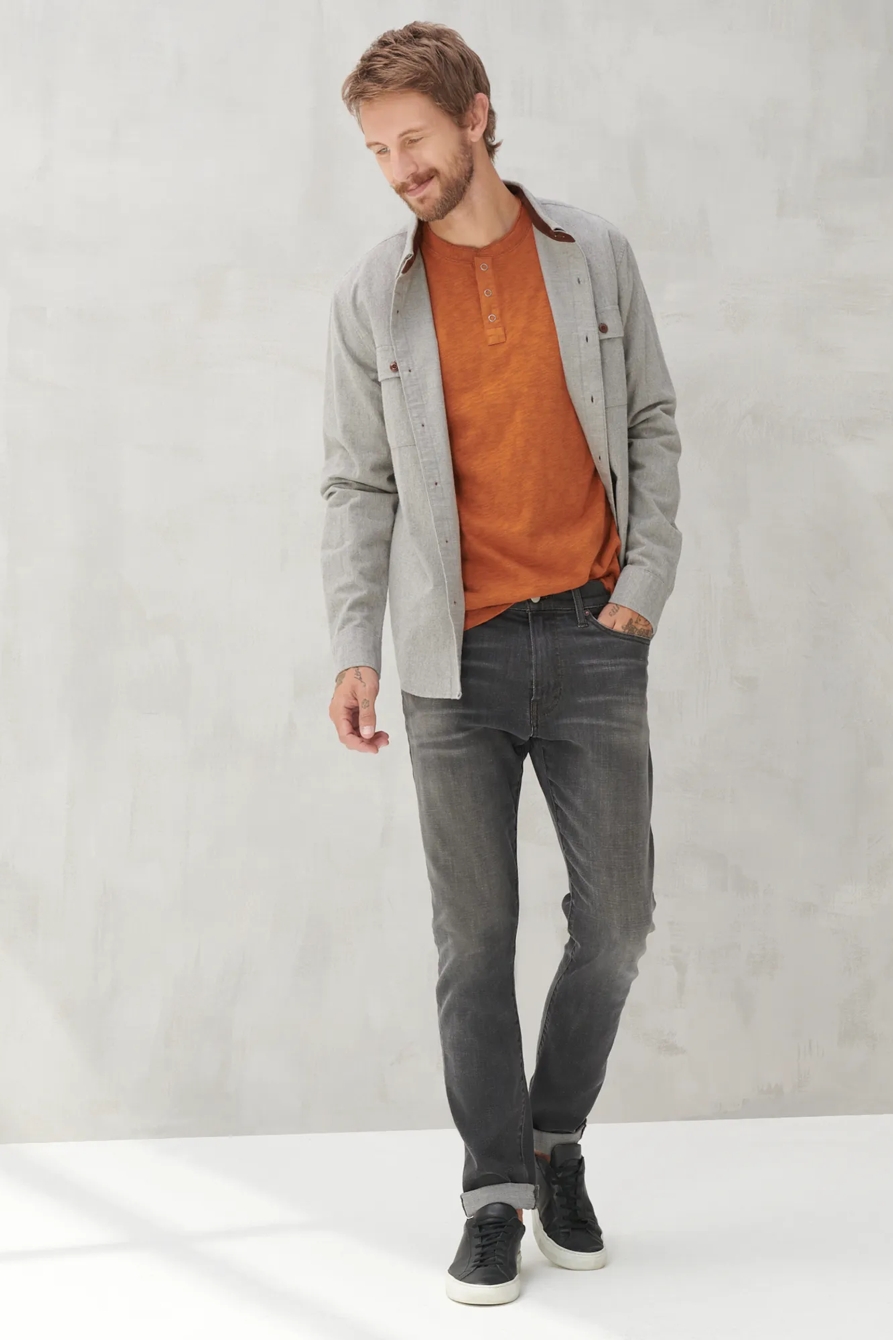 LONG SLEEVE SNAP HENLEY, image 2