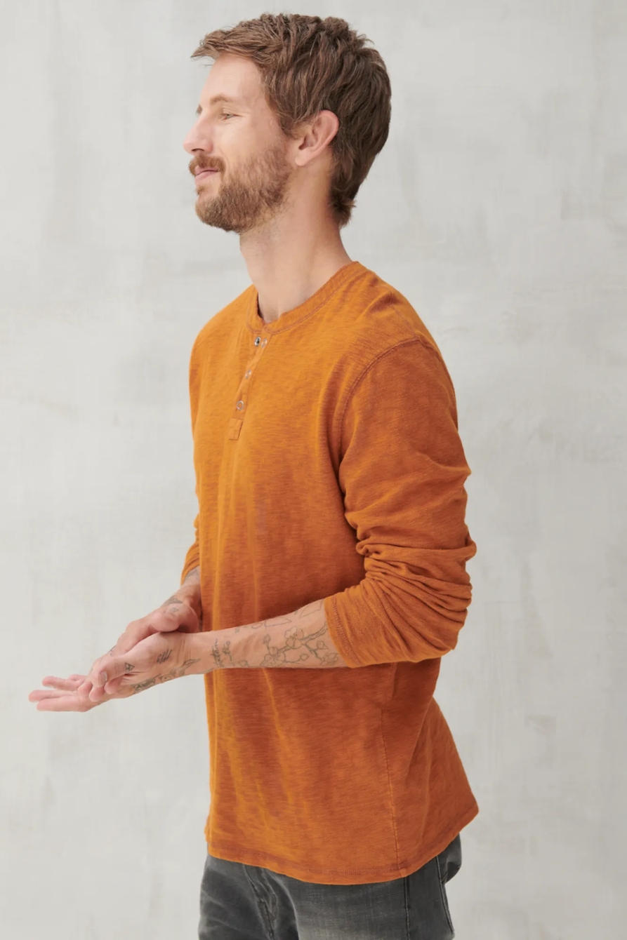 LONG SLEEVE SNAP HENLEY, image 3