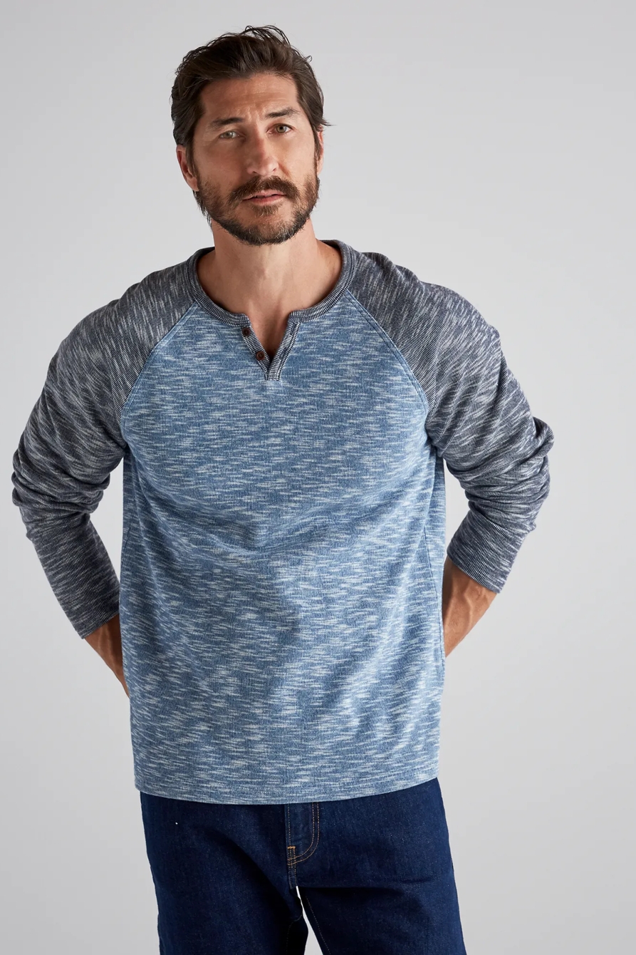 LONG SLEEVE COLORBLOCK BUTTON NOTCH, image 1