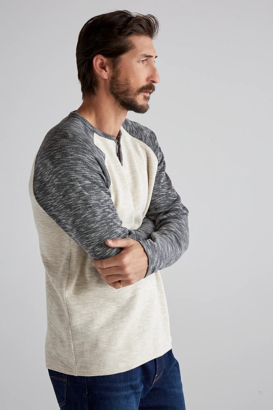 LONG SLEEVE COLORBLOCK BUTTON NOTCH, image 3
