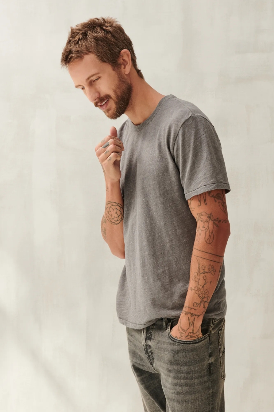 LINEN CREW TEE, image 3