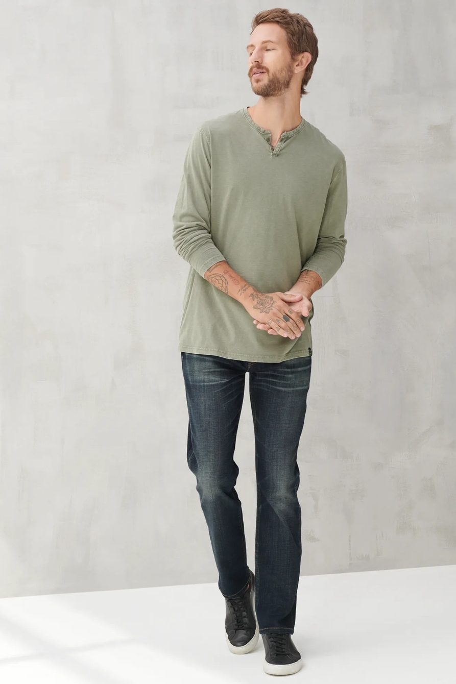 LONG SLEEVE MINERAL WASH BUTTON NOTCH, image 2