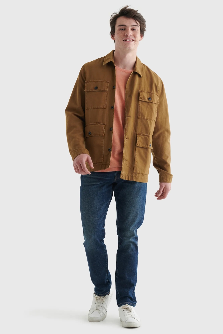 LINEN LEAF PRINT POCKET CREW, image 2