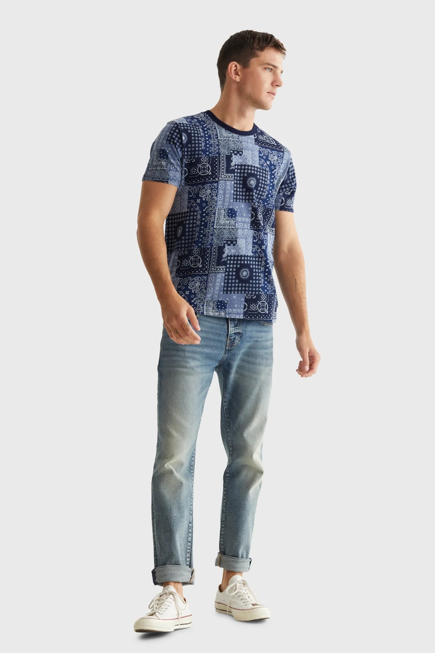 INDIGO BANDANA PRINT TEE, image 2