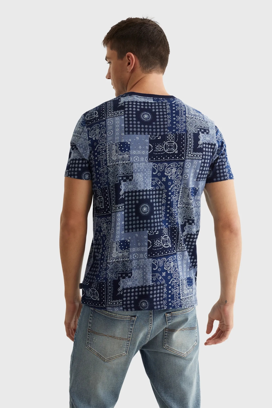 INDIGO BANDANA PRINT TEE, image 4