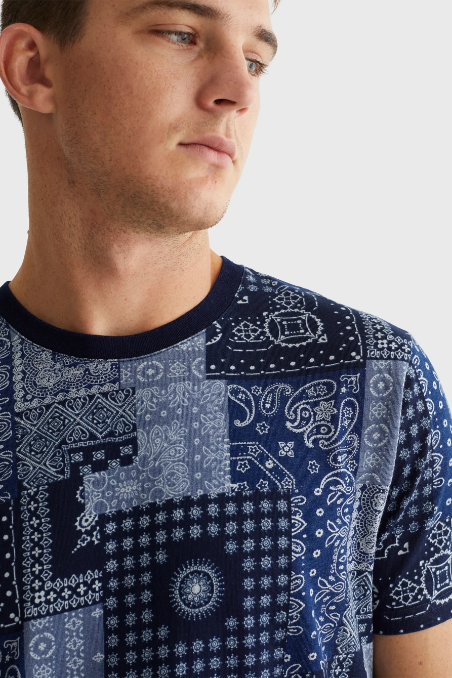 INDIGO BANDANA PRINT TEE, image 5