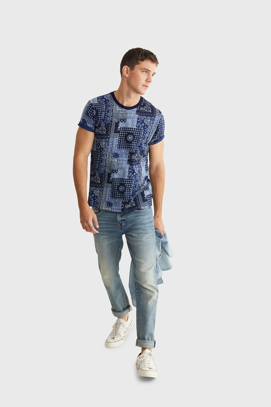 INDIGO BANDANA PRINT TEE, image 6