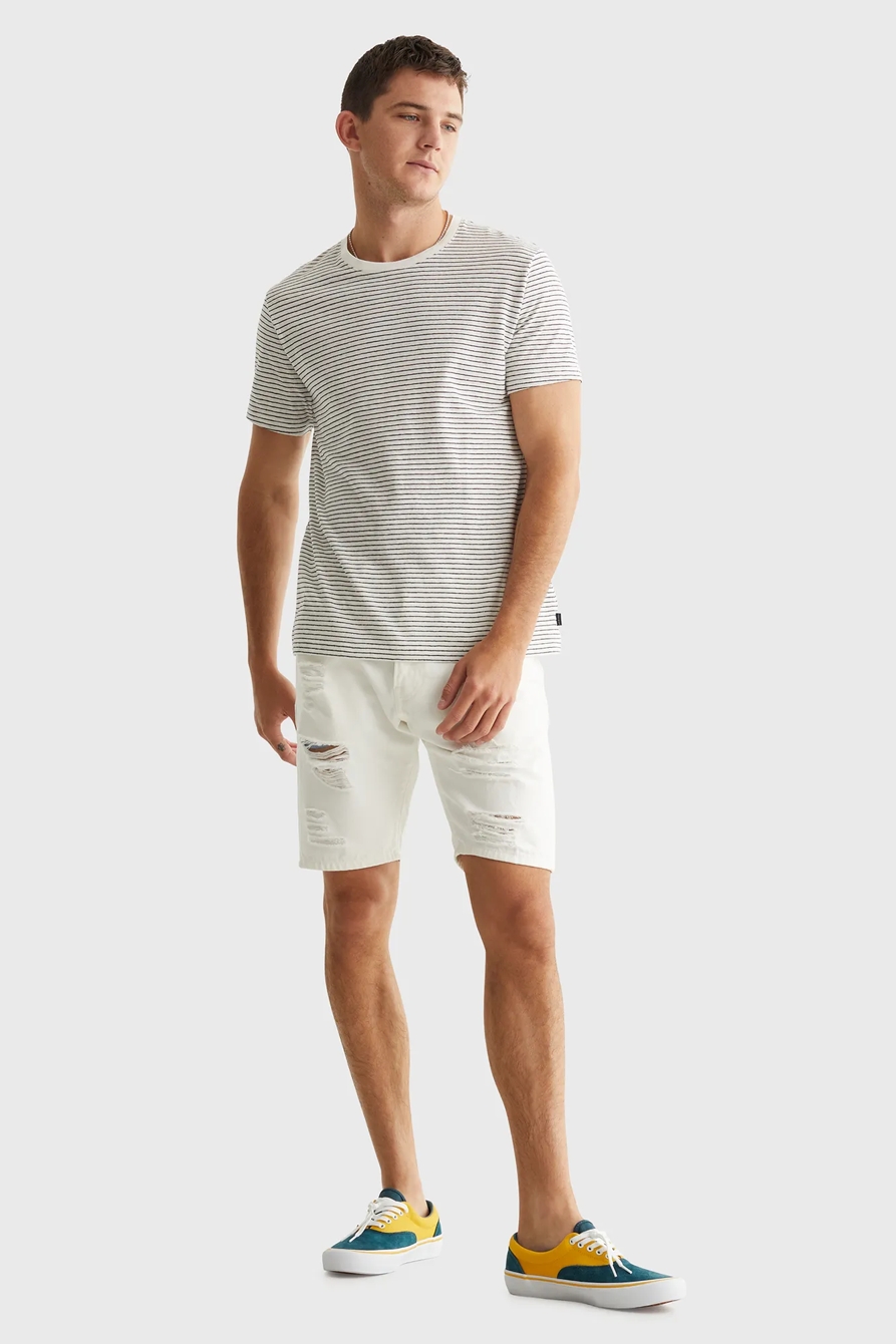 LINEN STRIPE CREW, image 2