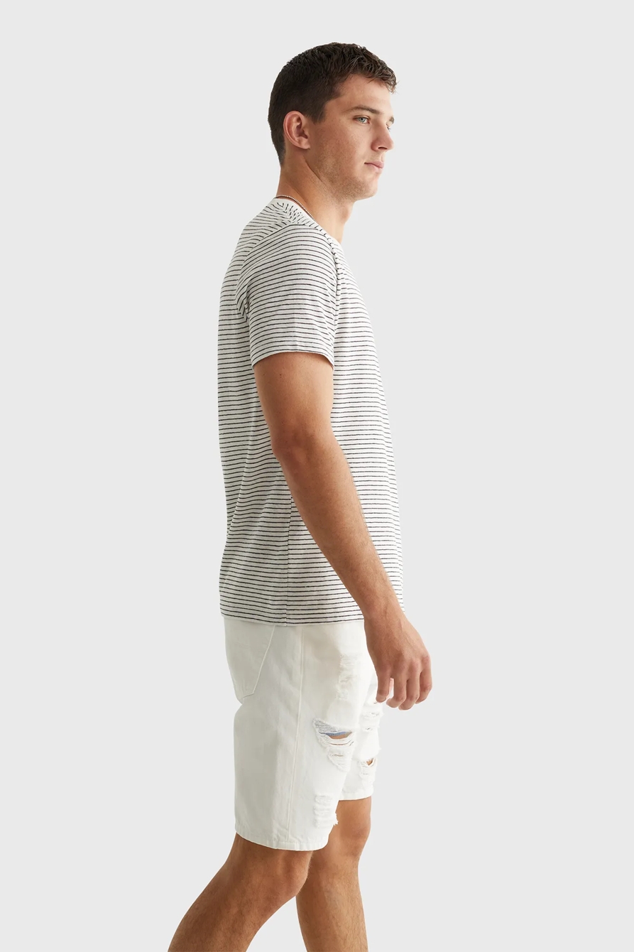 LINEN STRIPE CREW, image 3