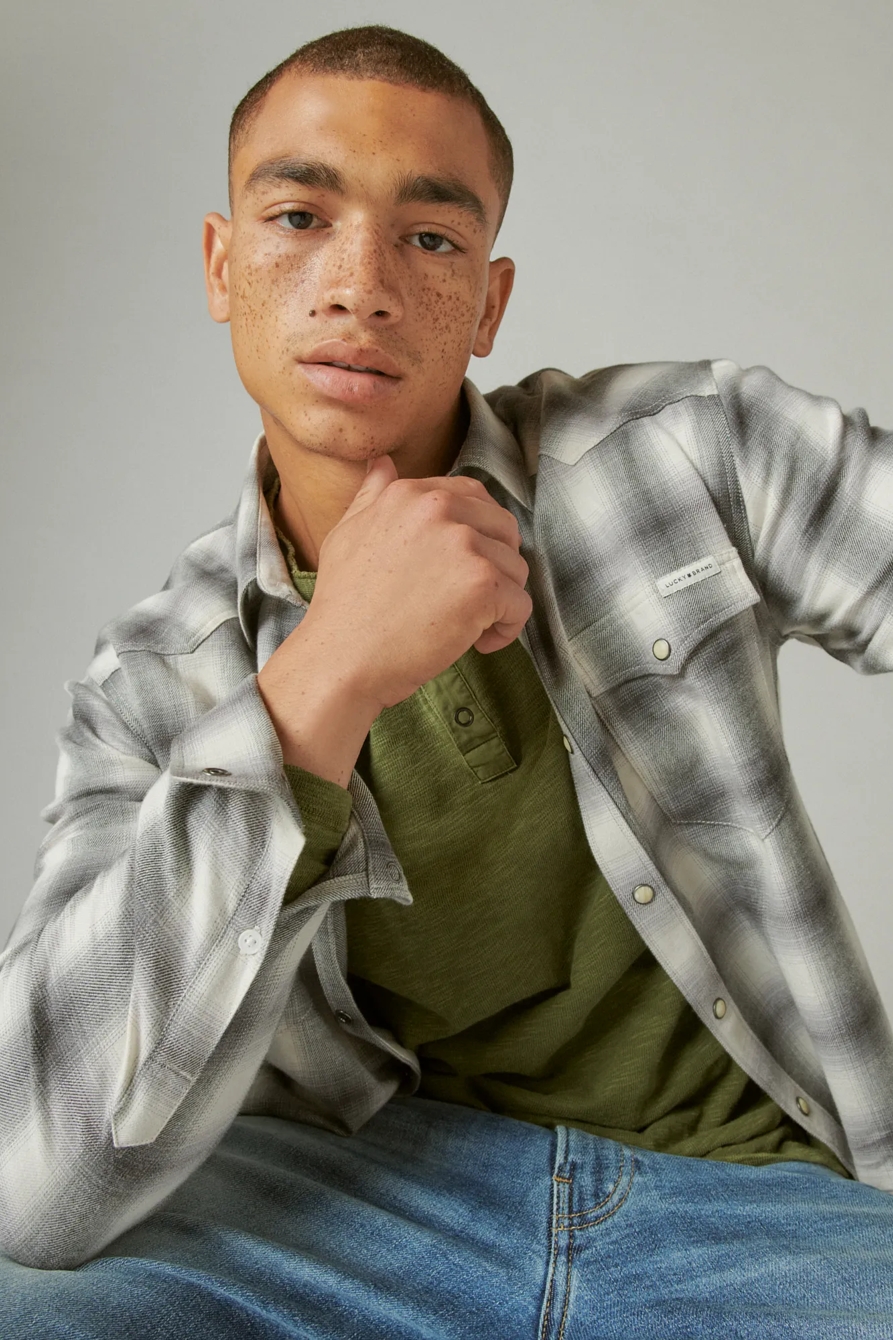 WASHED SNAP-BUTTON HENLEY, image 6