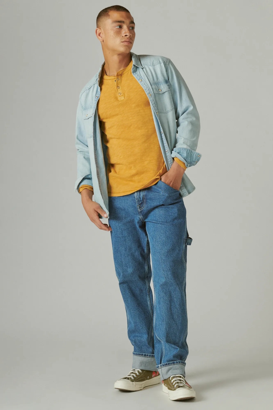WASHED SNAP-BUTTON HENLEY, image 2
