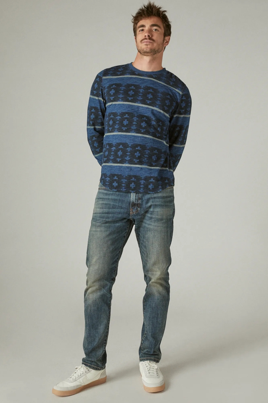 PRINTED INDIGO JERSEY CREW, image 2