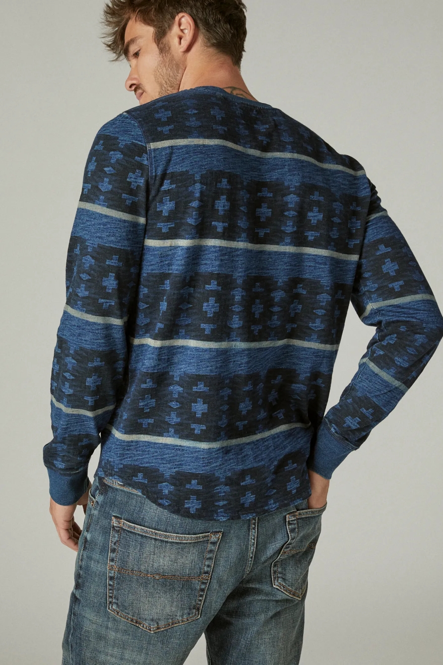 PRINTED INDIGO JERSEY CREW, image 4