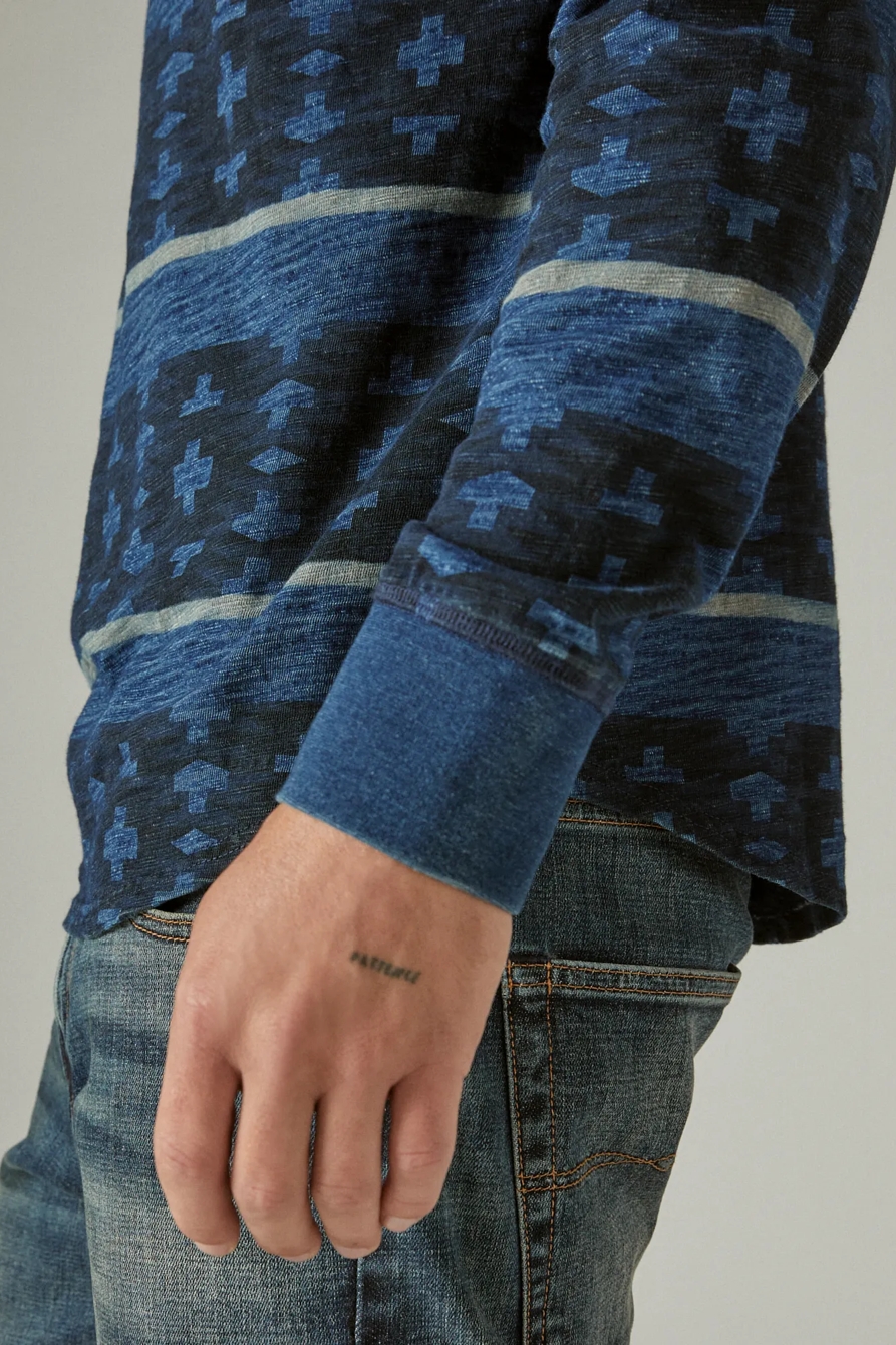 PRINTED INDIGO JERSEY CREW, image 5