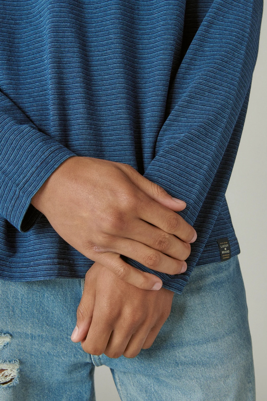 LONG SLEEVE INDIGO STRIPE CREW, image 5