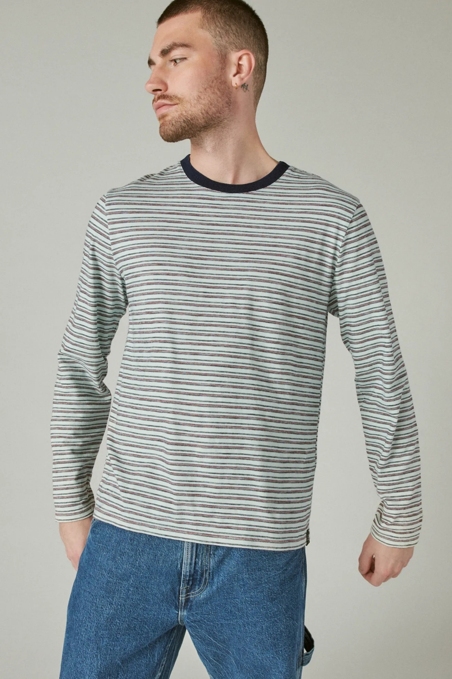LONG SLEEVE INDIGO MULTI CREW, image 1