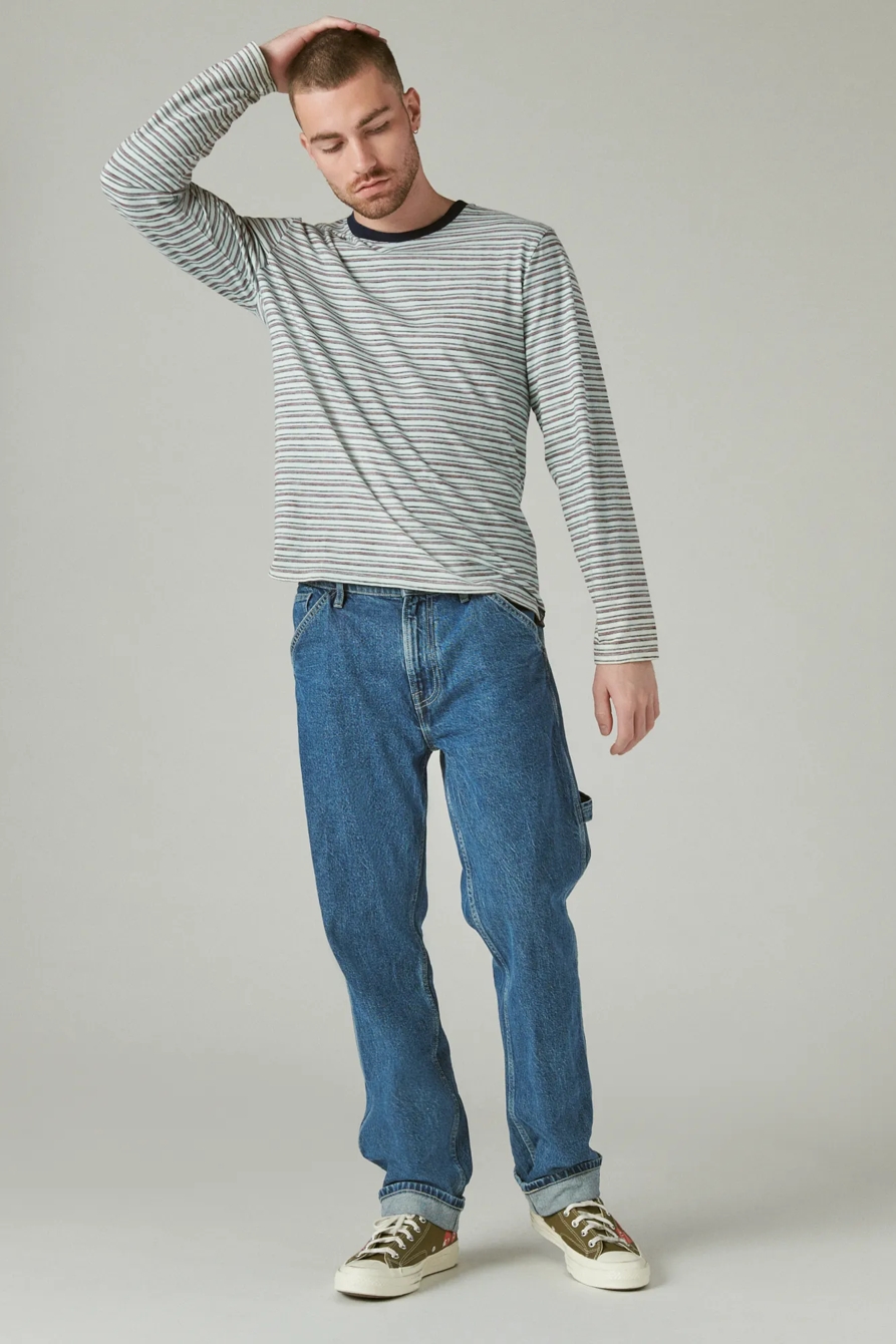 LONG SLEEVE INDIGO MULTI CREW, image 2