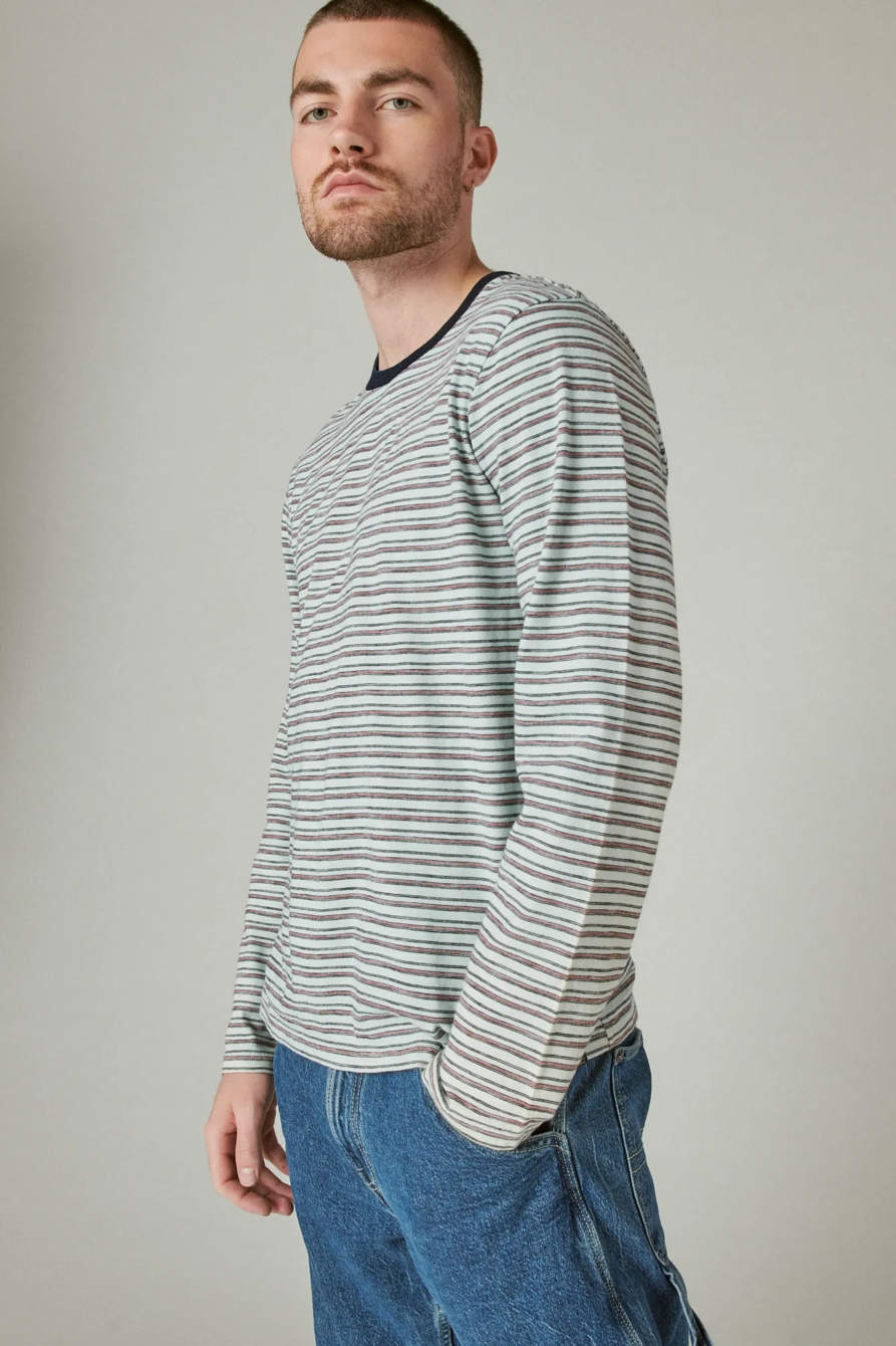 LONG SLEEVE INDIGO MULTI CREW, image 3