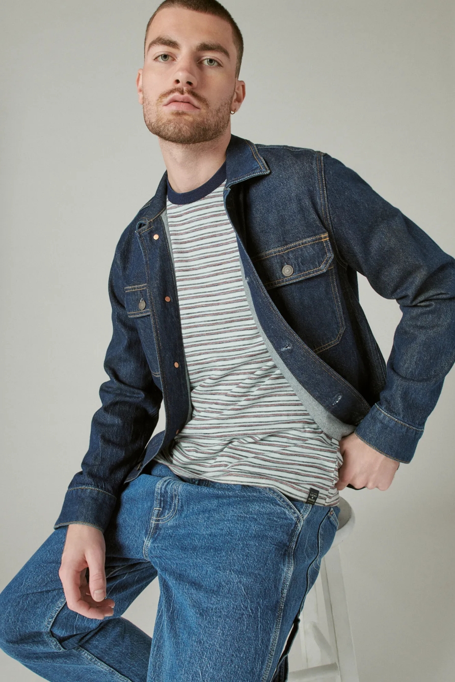 LONG SLEEVE INDIGO MULTI CREW, image 6