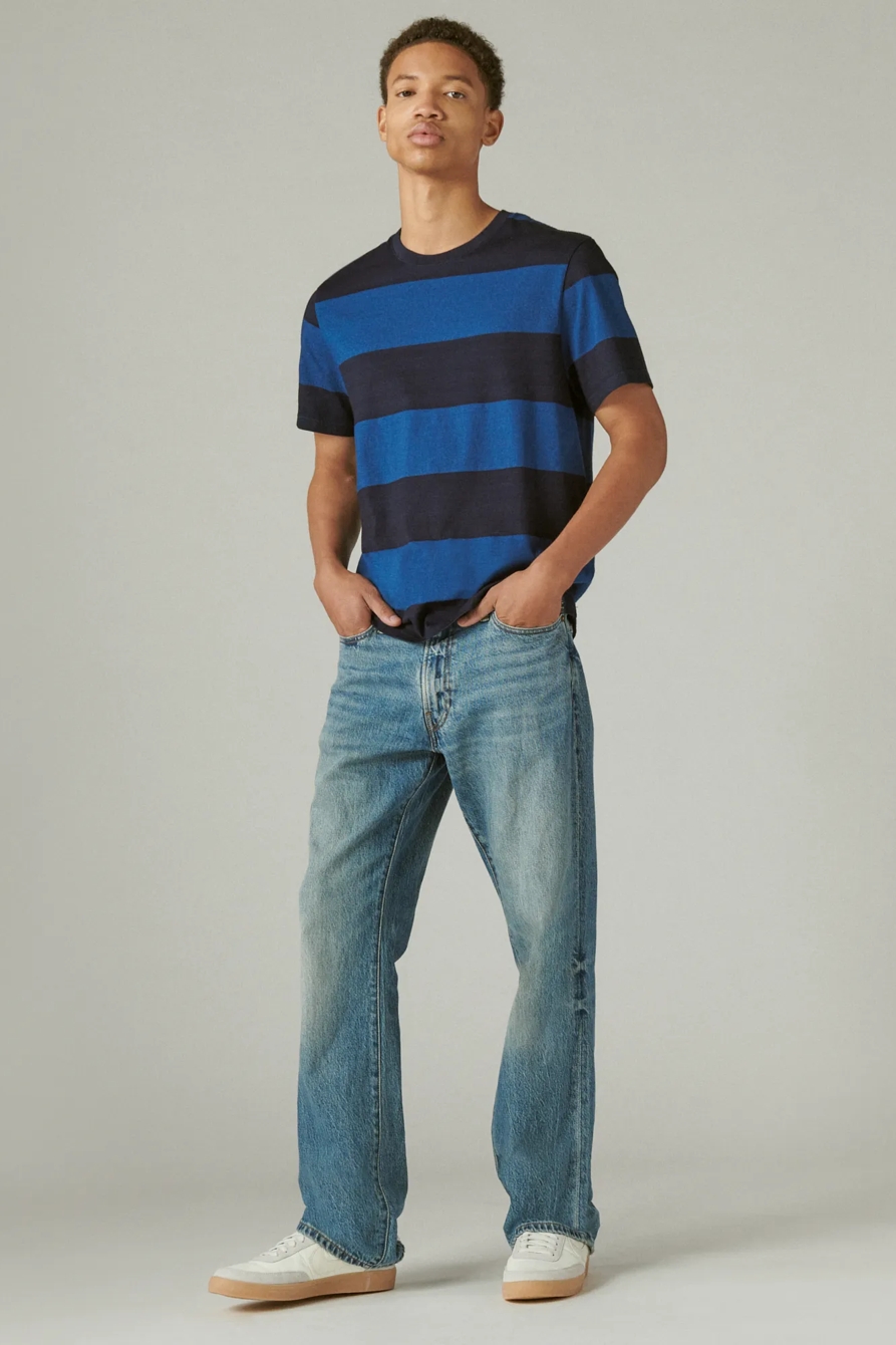 INDIGO BLOCK STRIPE CREW, image 2