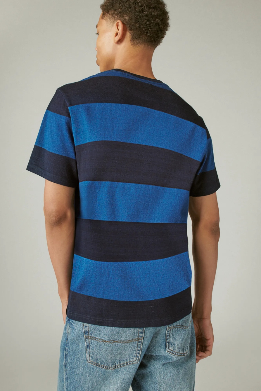 INDIGO BLOCK STRIPE CREW, image 4