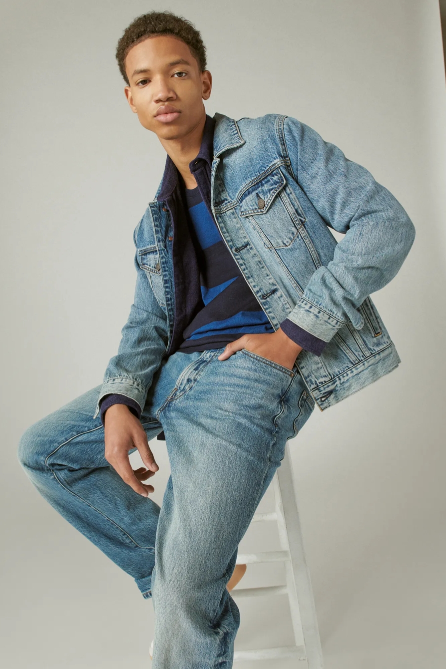 INDIGO BLOCK STRIPE CREW, image 6