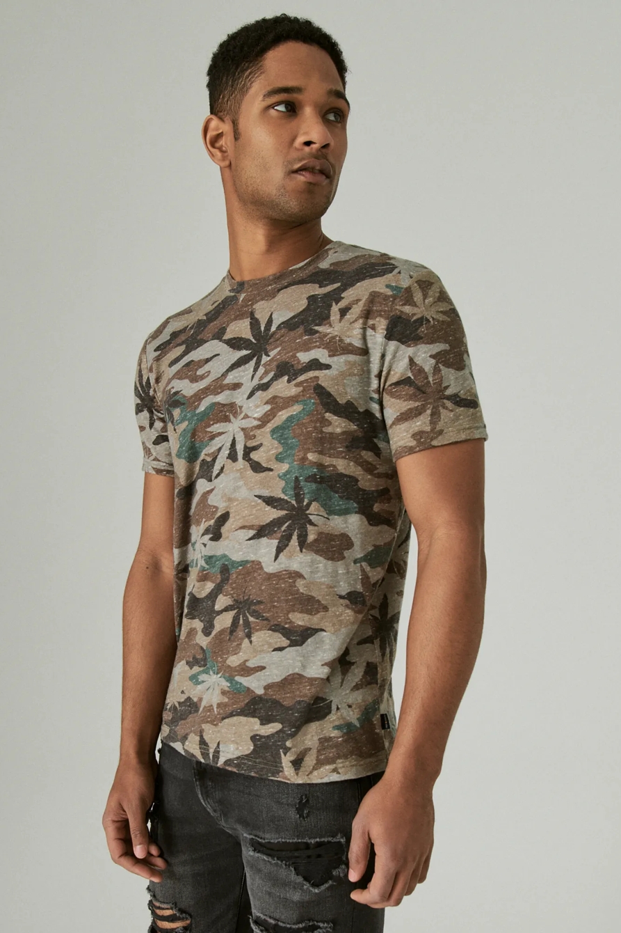 LINEN LEAF CAMO CREW NECK TEE, image 3