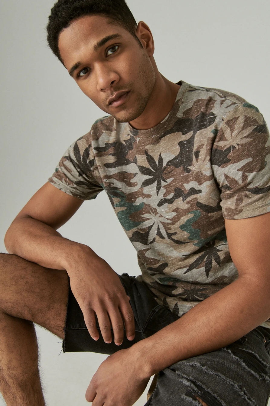 LINEN LEAF CAMO CREW NECK TEE, image 6