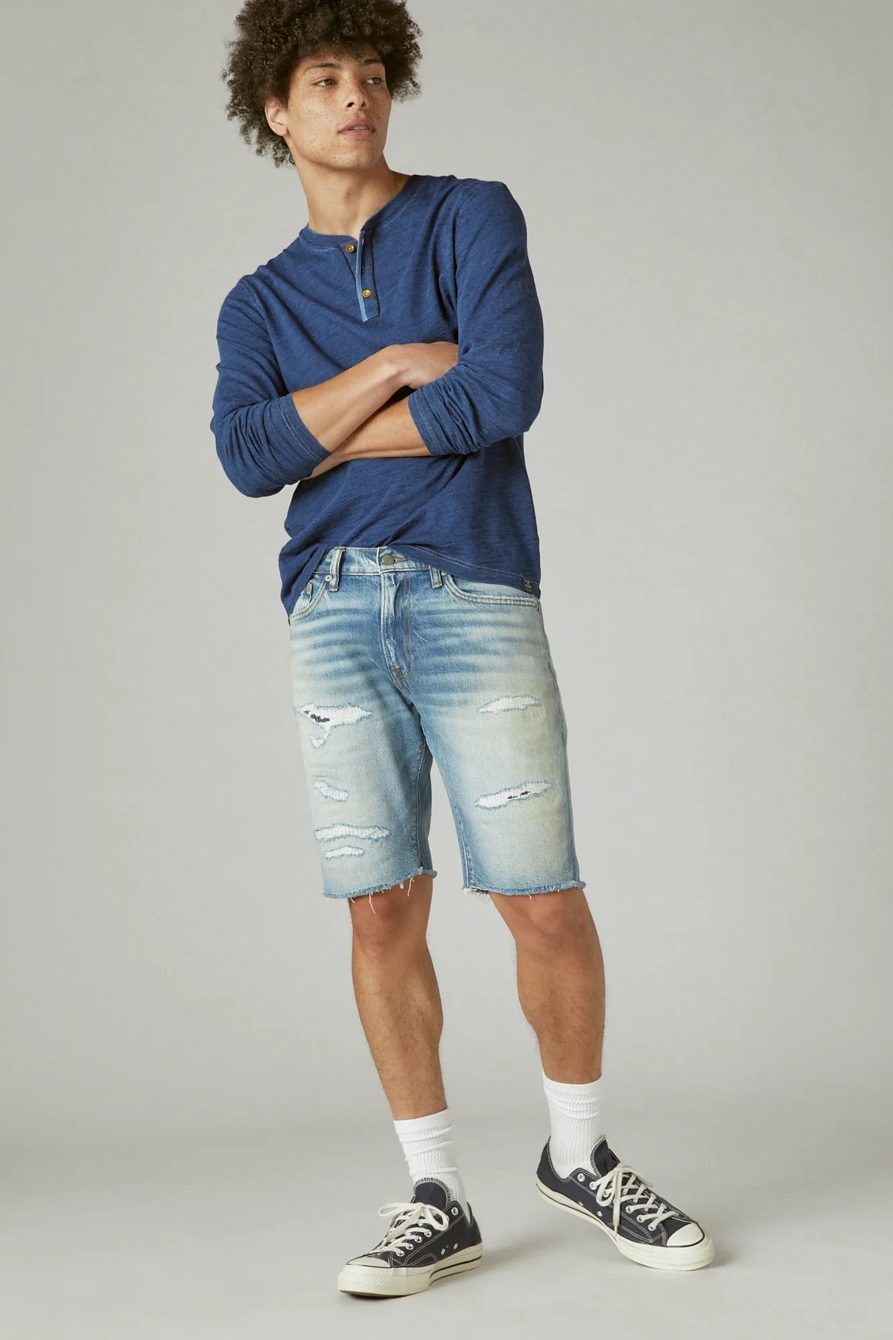 INDIGO LONG SLEEVE HENLEY, image 2