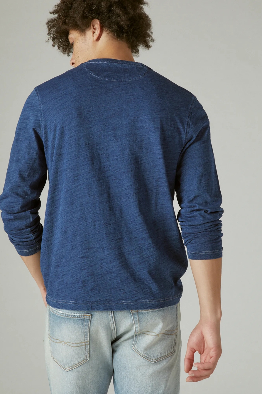 INDIGO LONG SLEEVE HENLEY, image 4