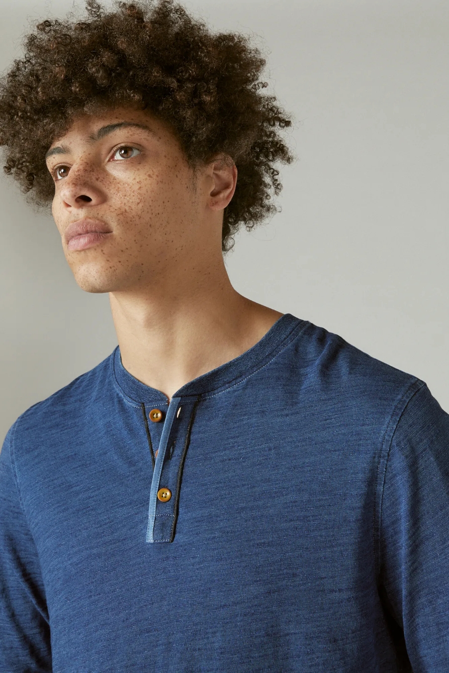 INDIGO LONG SLEEVE HENLEY, image 5