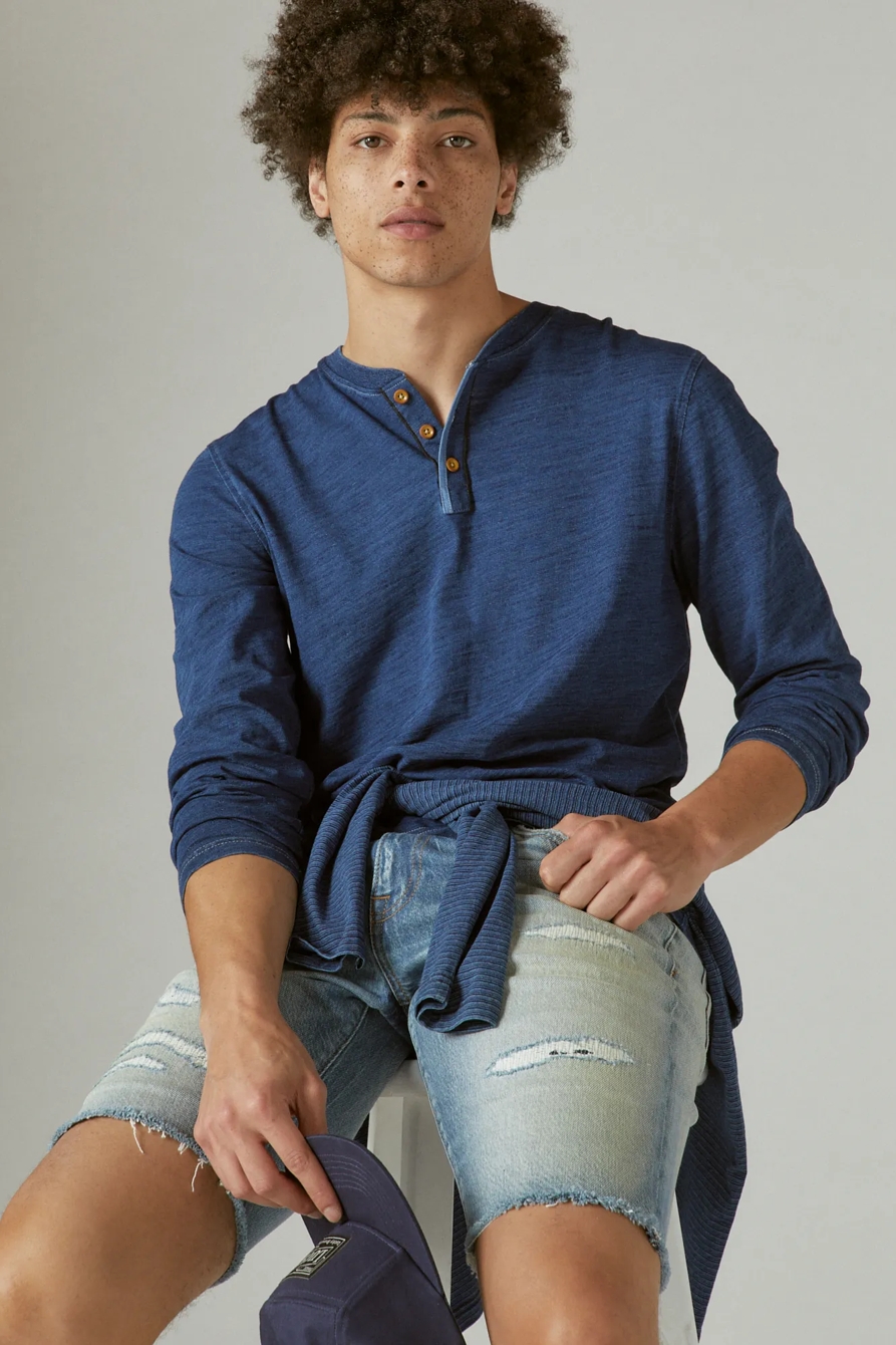 INDIGO LONG SLEEVE HENLEY, image 6