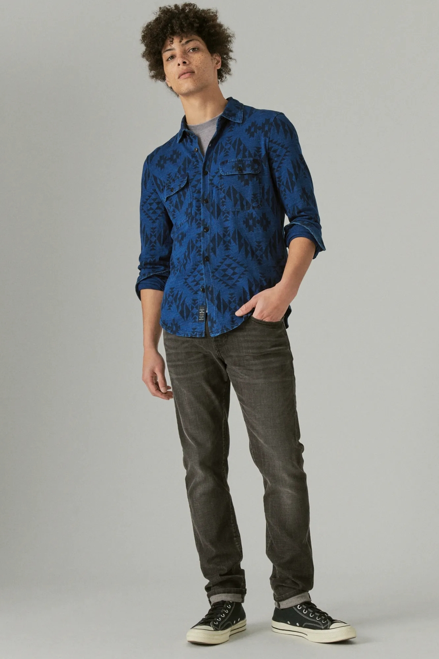 INDIGO PRINT JERSEY SHIRT, image 2