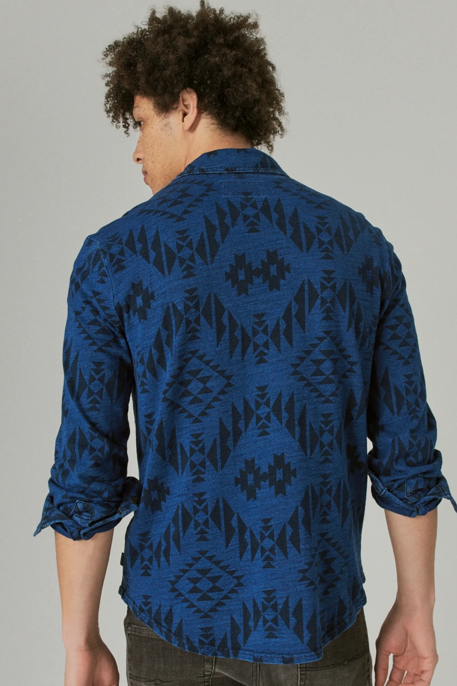 INDIGO PRINT JERSEY SHIRT, image 4