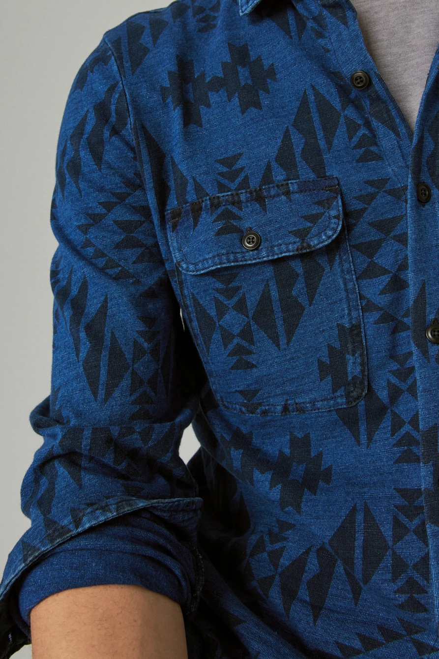 INDIGO PRINT JERSEY SHIRT, image 5