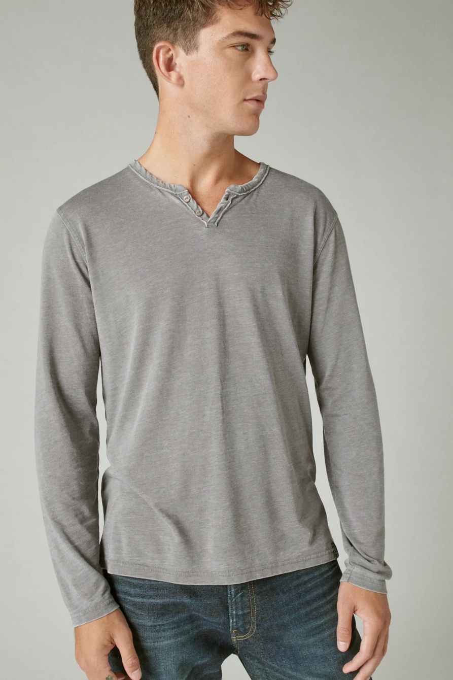 VENICE BURNOUT NOTCH NECK LONG SLEEVE TEE, image 1