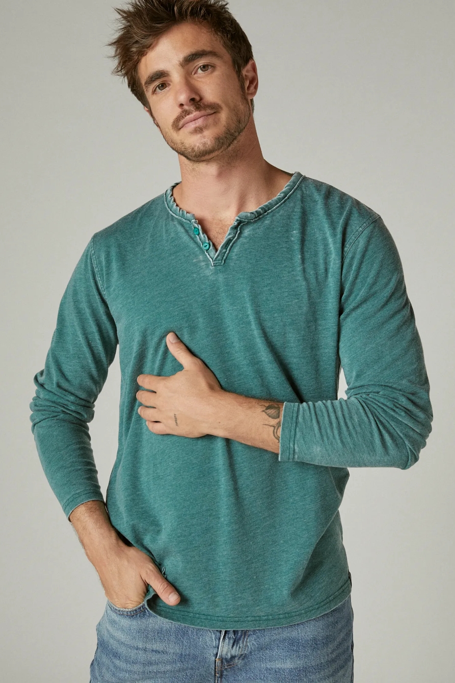 VENICE BURNOUT NOTCH NECK LONG SLEEVE TEE, image 1