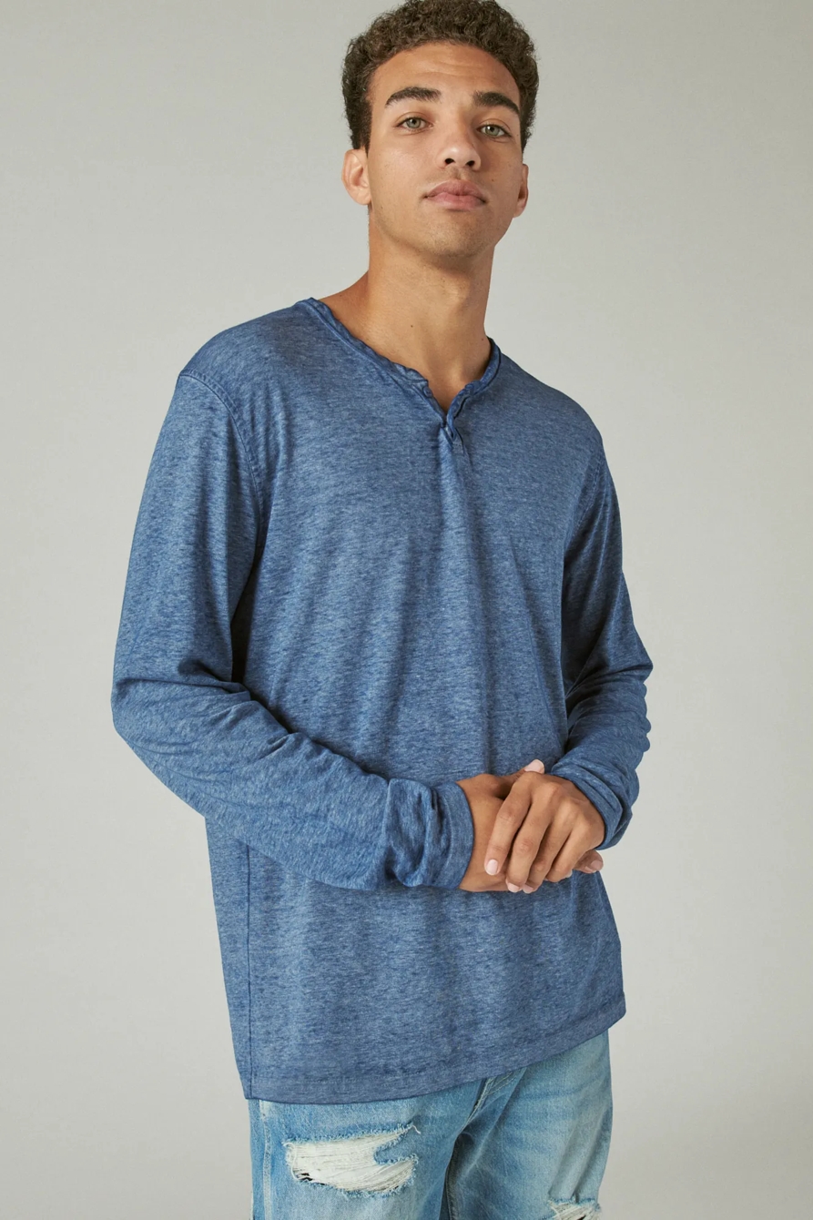 VENICE BURNOUT NOTCH NECK LONG SLEEVE TEE, image 1