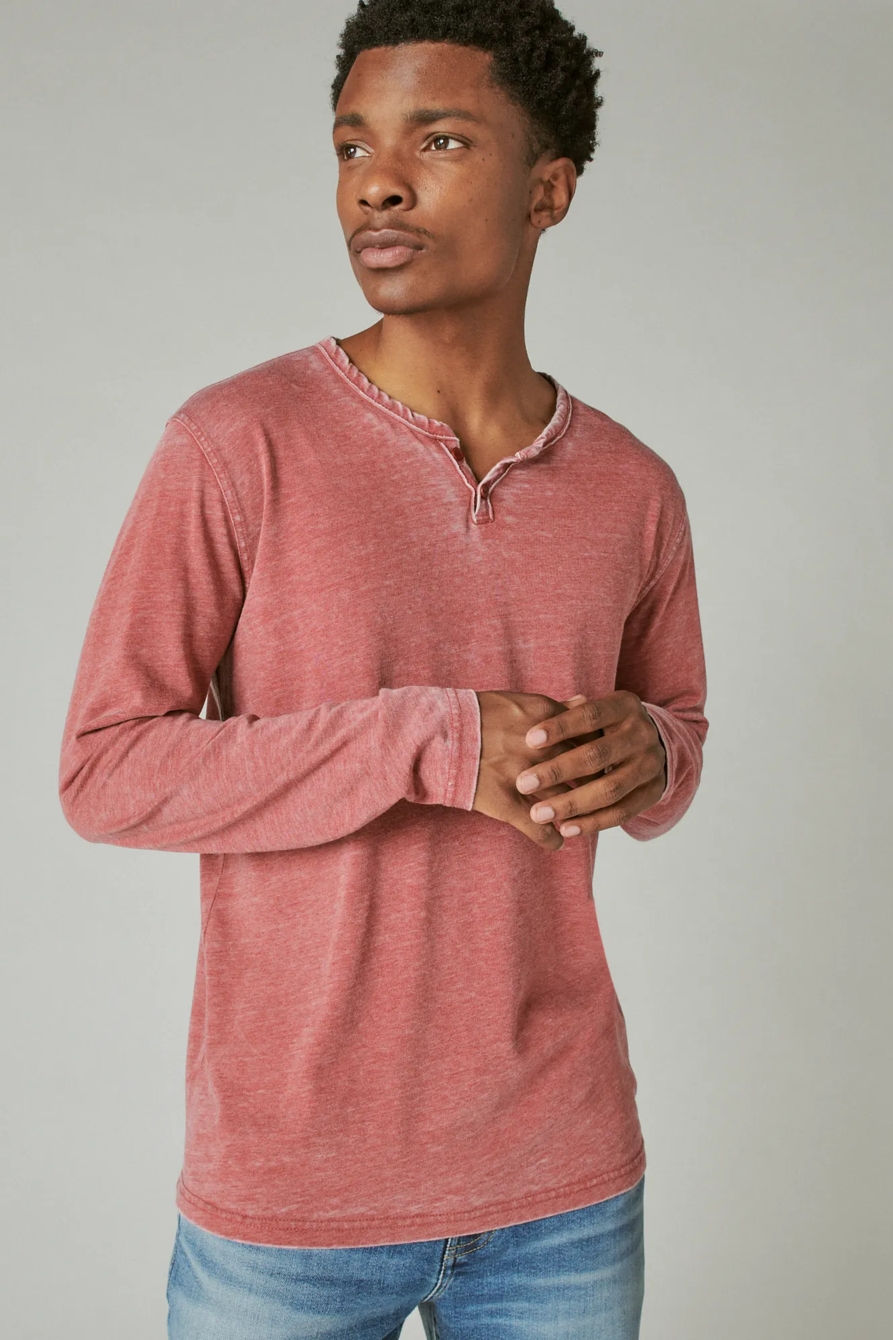 VENICE BURNOUT NOTCH NECK LONG SLEEVE TEE, image 1