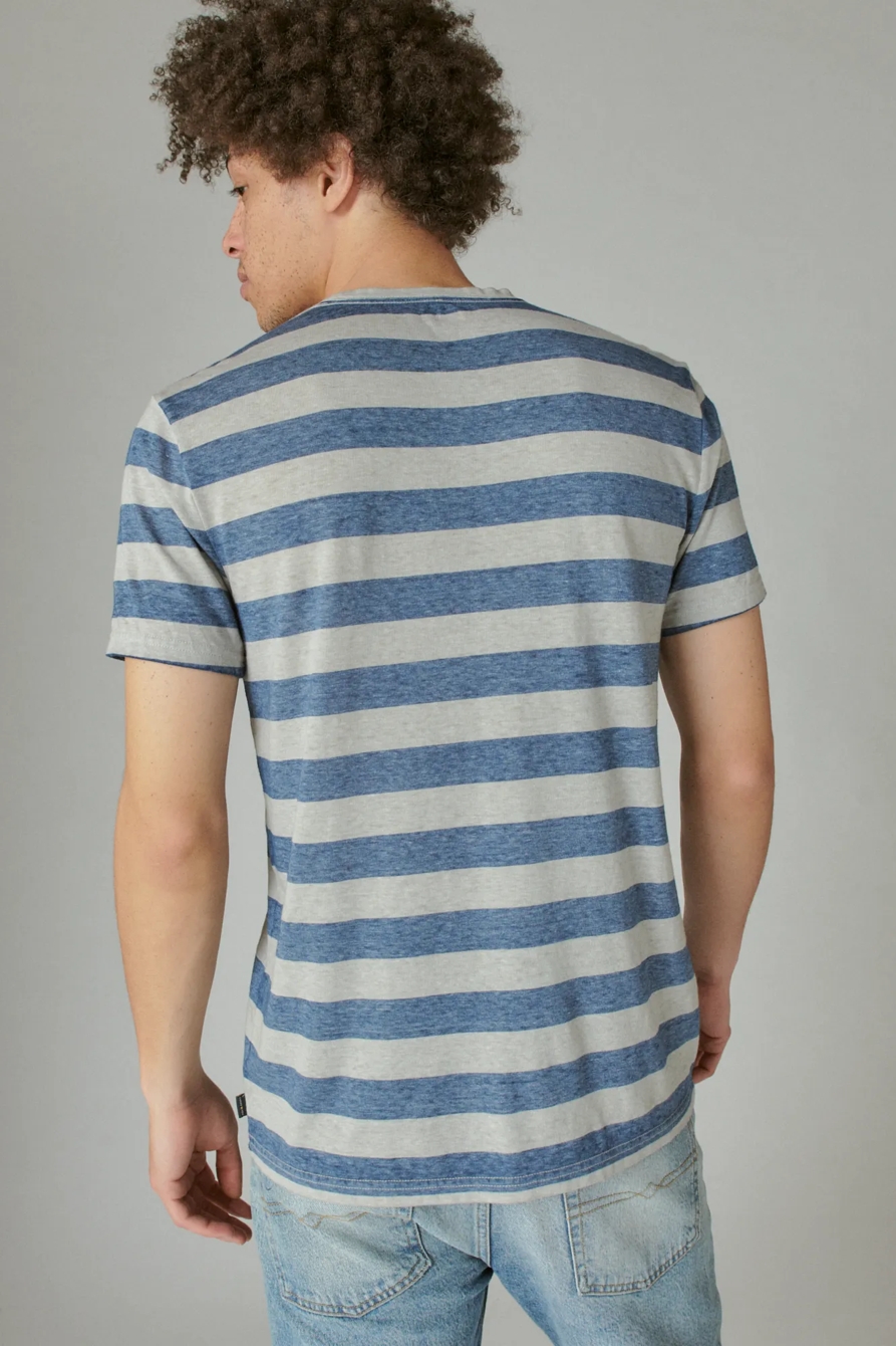 VENICE BURNOUT WIDE STRIPE CREW NECK TEE, image 3
