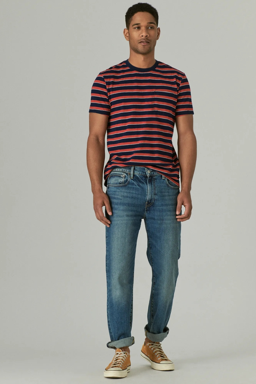 INDIGO STRIPE POCKET CREW, image 2