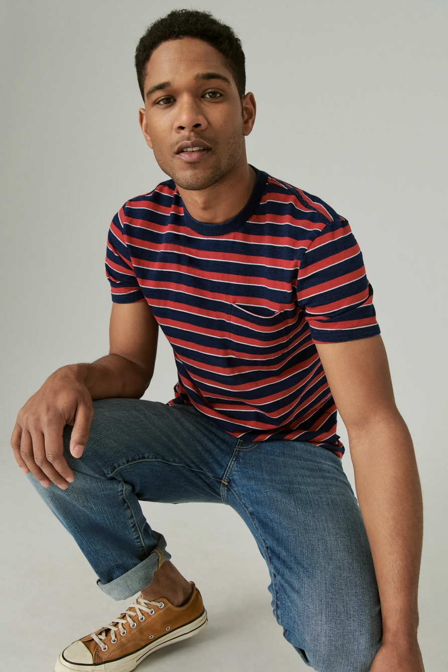 INDIGO STRIPE POCKET CREW, image 6