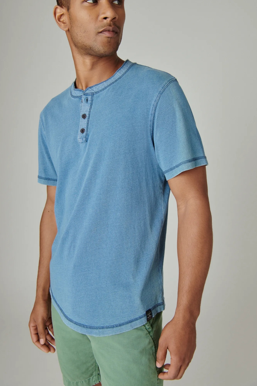 INDIGO JERSEY SHORT SLEEVE HENLEY, image 2