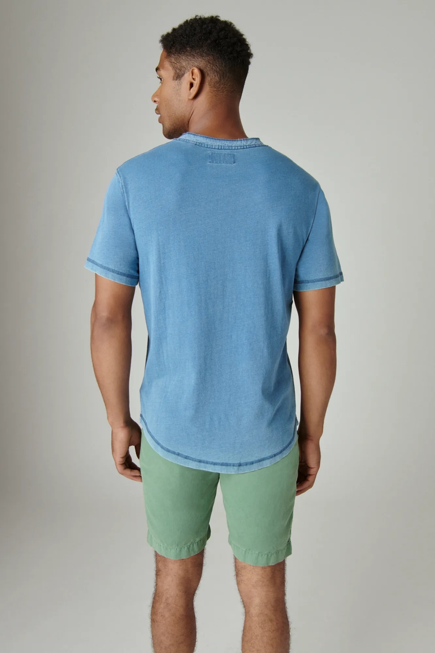 INDIGO JERSEY SHORT SLEEVE HENLEY, image 3