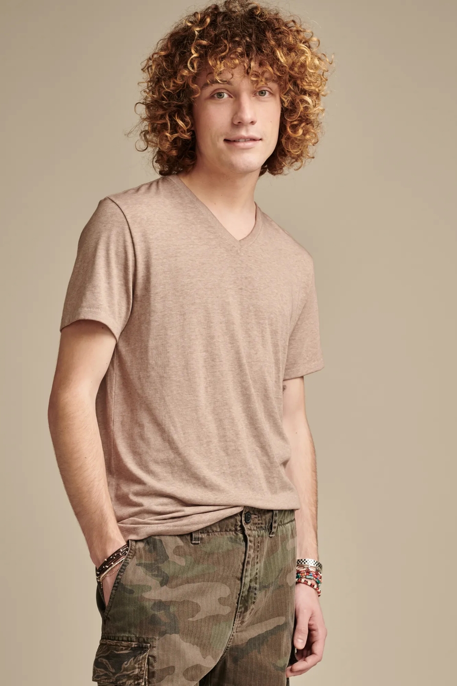 VENICE BURNOUT V NECK TEE, image 3